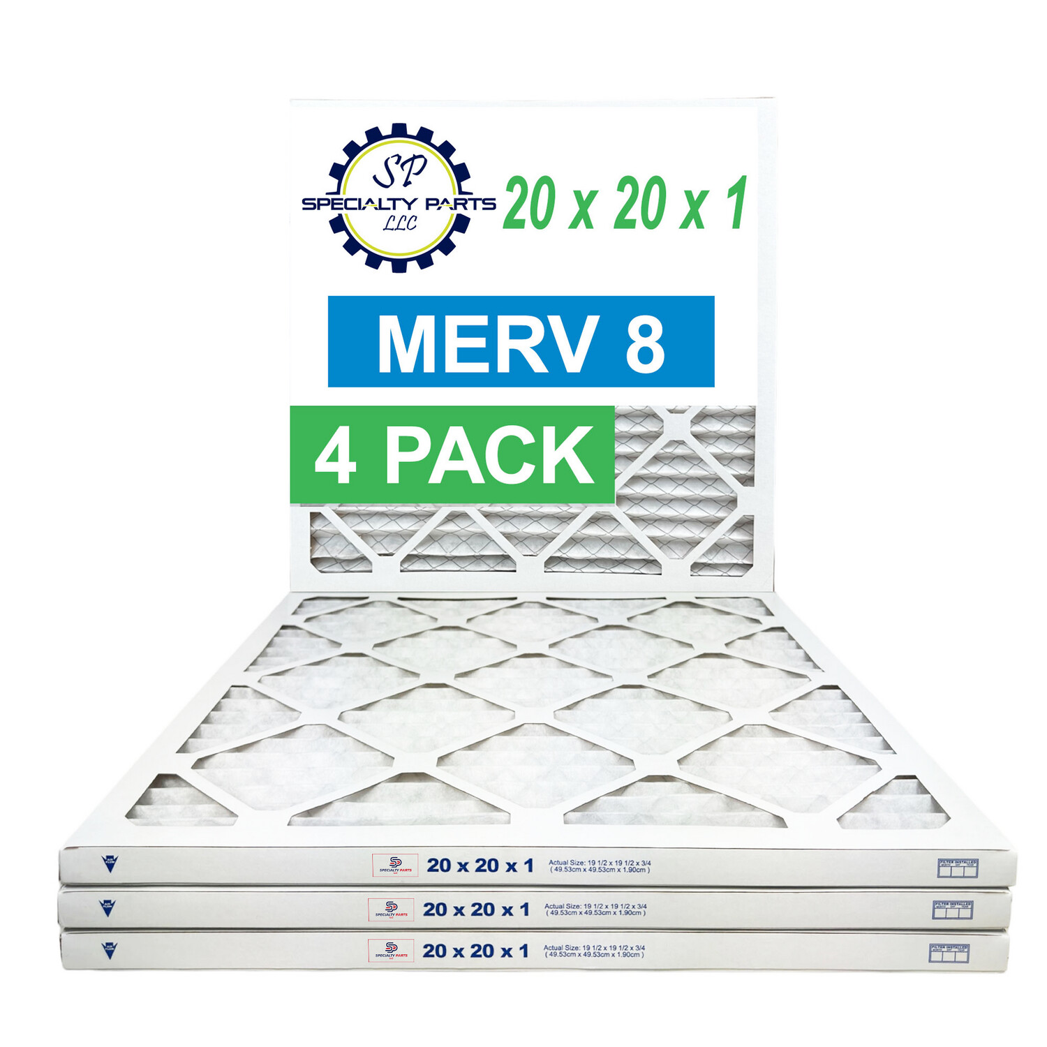 20 x 20 x 1&quot; 4 Pack of Merv 8 HVAC Filters