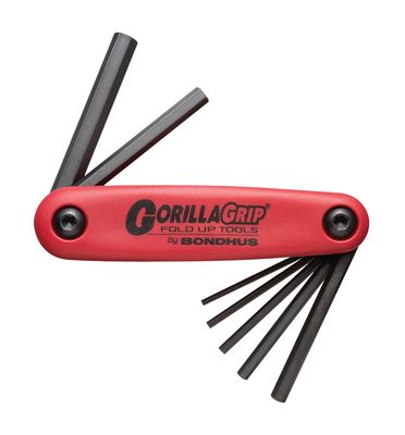 BONDHUS Gorilla Grip Hex Key Fold Up Set - 7 pcs - 1.5mm-6mm