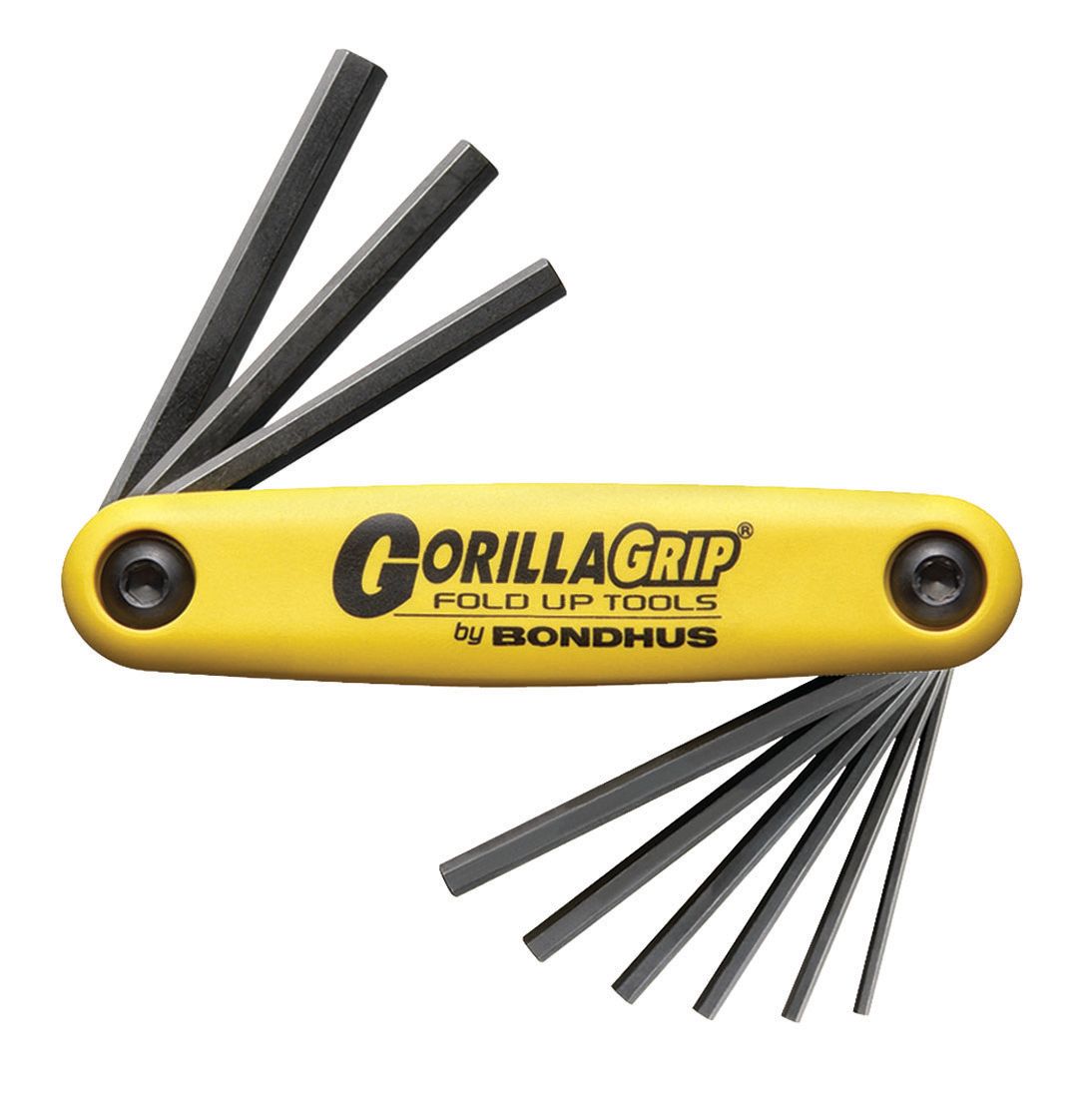 BONDHUS Gorilla Grip Hex fold up 9pcs Key Set 0.050-3/16&quot;