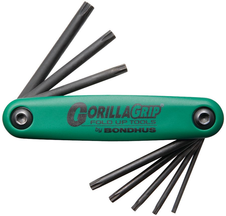 BONDHUS Gorilla Grip Hex fold up 8pcs Torx Key Set TX6-TX25