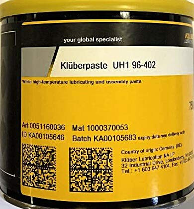 Kluber  KLUBERPASTE UH1 96-402 Synthetic Food Grade Lubricating Grease 750g Can