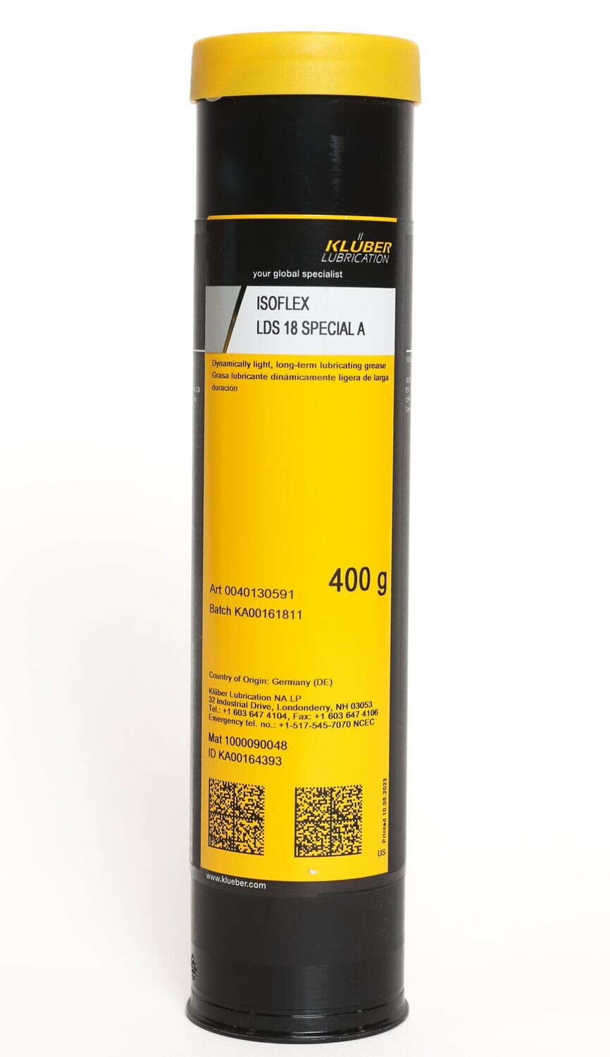 Kluber ISOFLEX LDS 18 Special A Long-Term Lubricating Grease in Grinding Spindles-Textile Spindles-Bearings in O/E Spinning Turbines-Optical Equipment 400g Cartridge