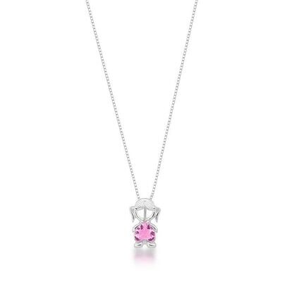 Necklace Children Pink Zirconia