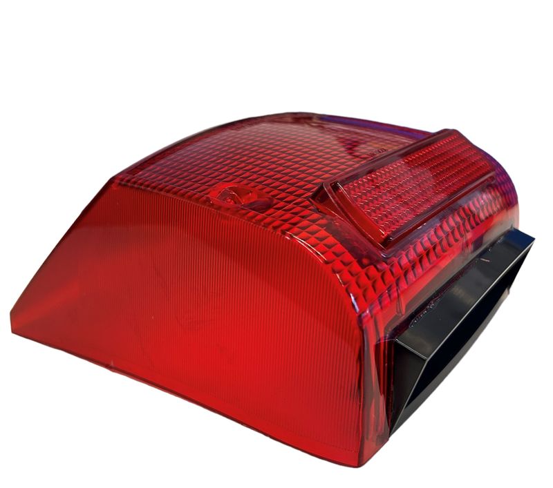 Red lens with interior metal visor