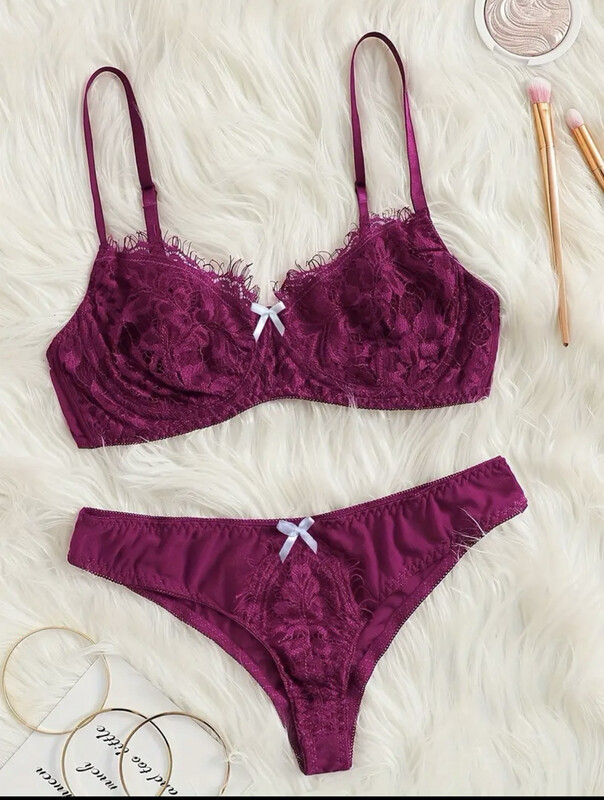 Women&#39;s Sexy Contrast Lace Lingerie Set