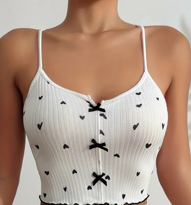 Heart Print Crop Top