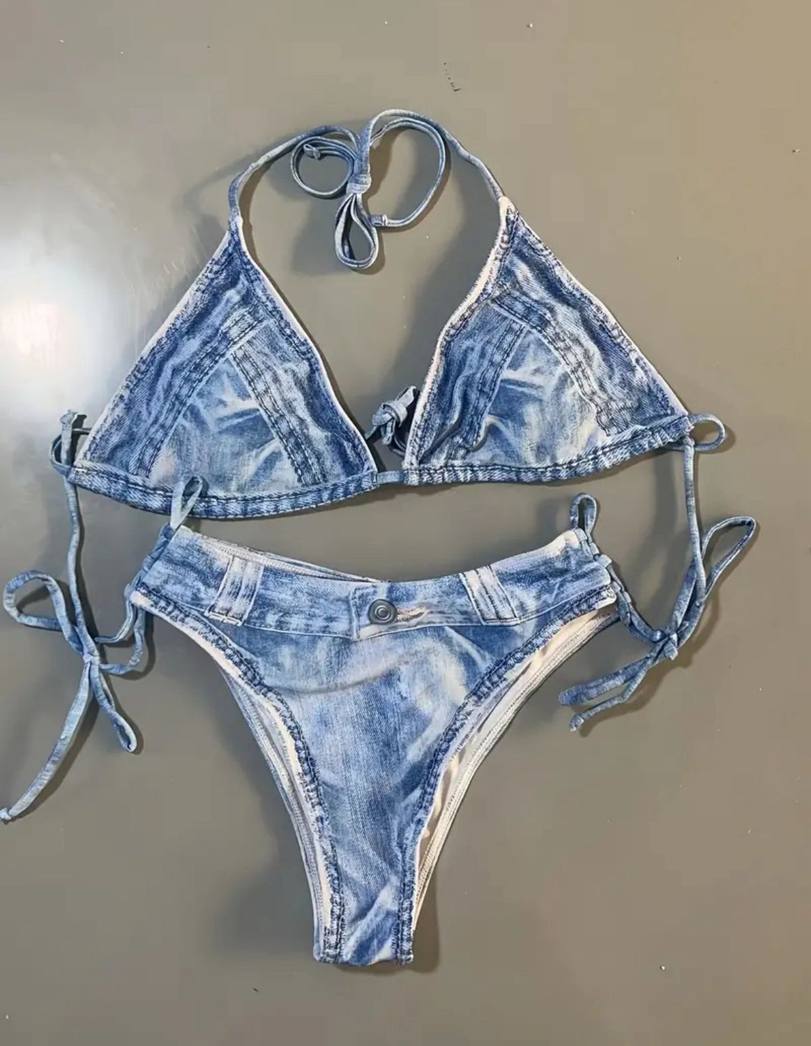 Faux Denim Bikini Set