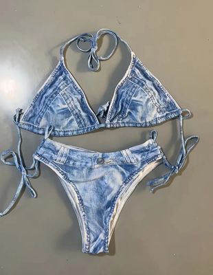 Faux Denim Bikini Set