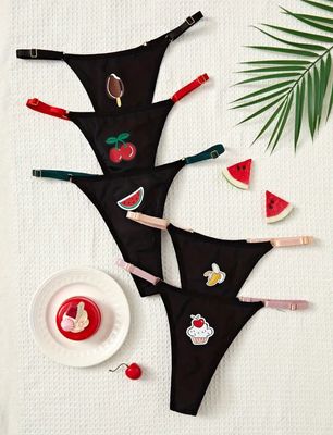 Rivet Decor Thong Set