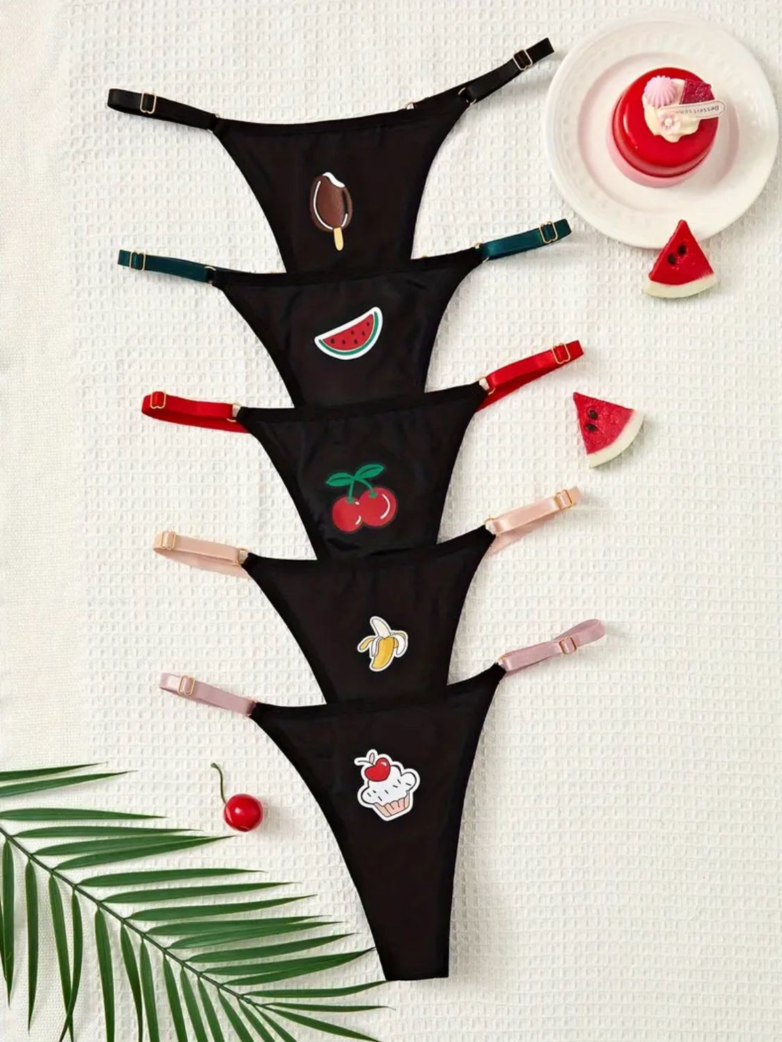 Rivet Decor Thong Set