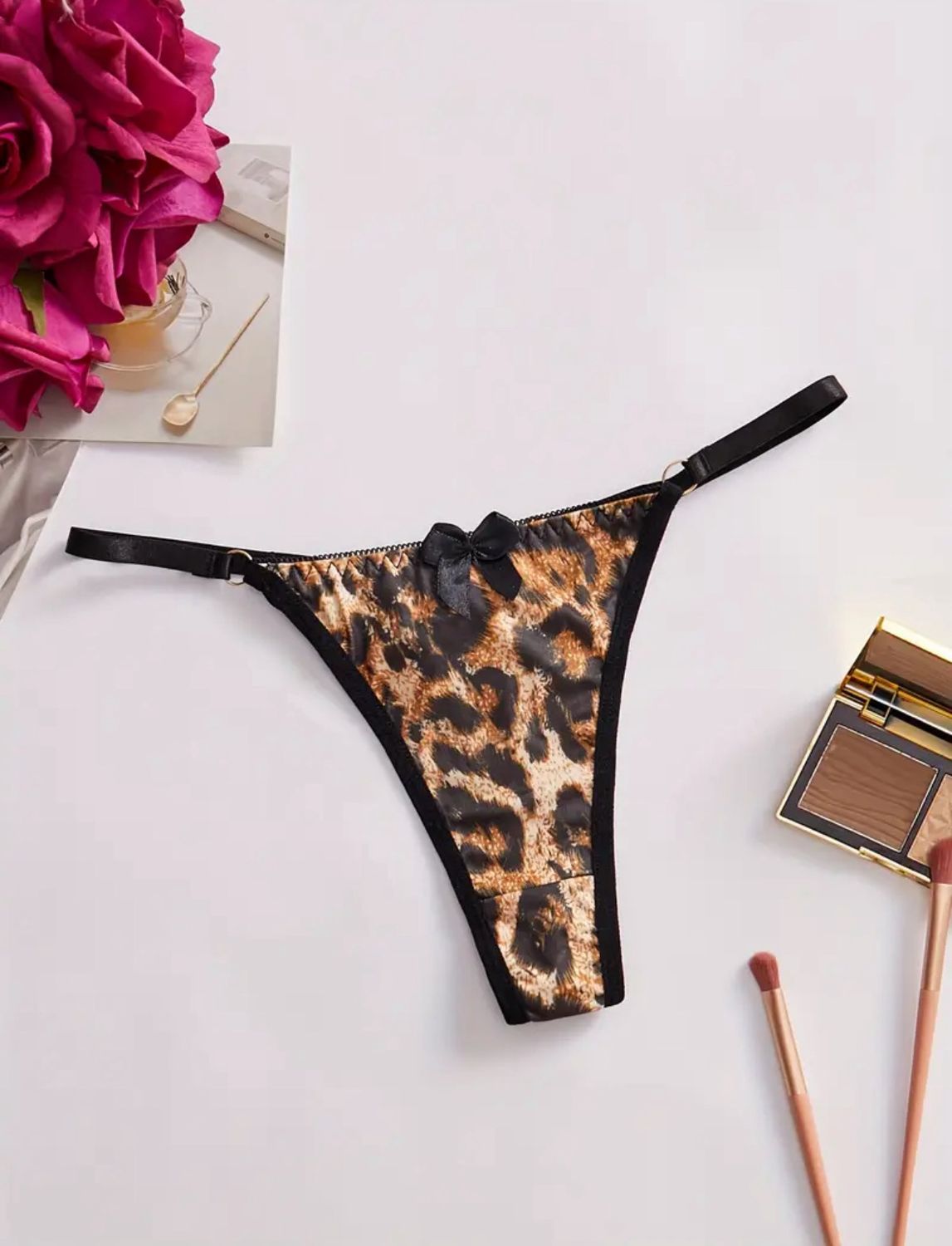 1pc Leopard Heart Ring Linked Thong,