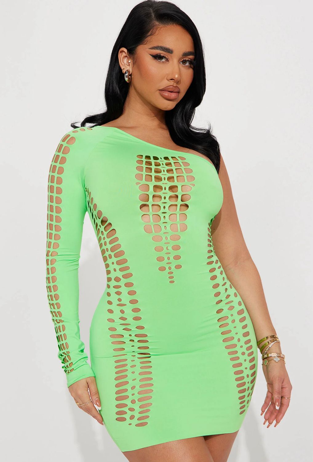 Neon Green Mini Dress