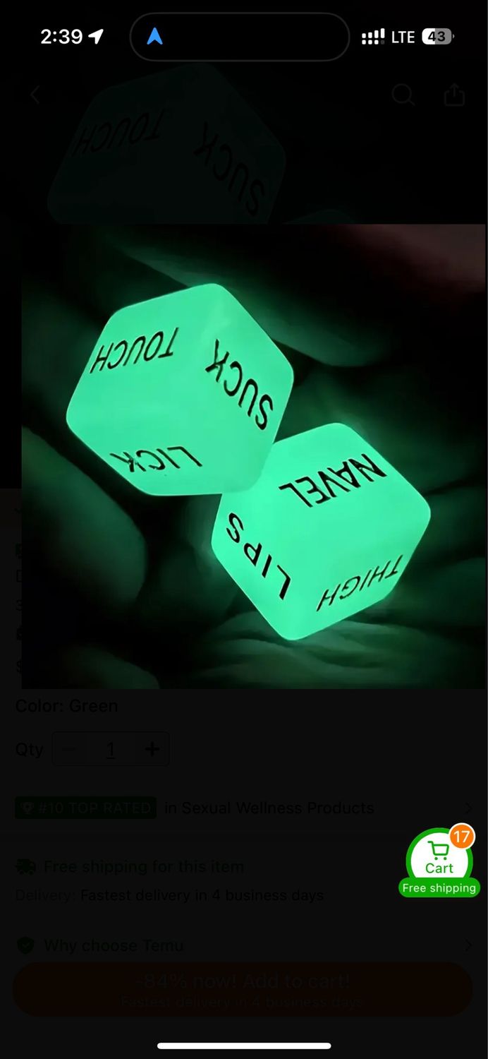 2pcs Glow In The Dark Love Dice - Romantic Gift For Couples - Anniversary, Valentines Day - For Him &amp; Her - Husband &amp; Wife - Fun &amp; Unique Gift
