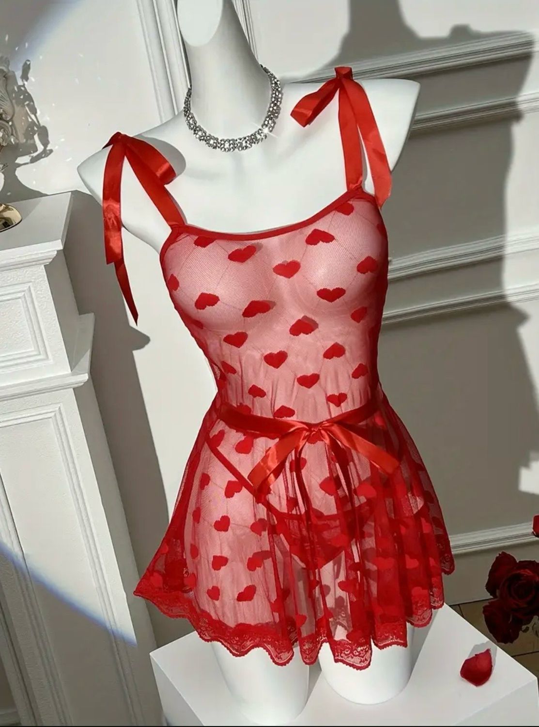 Heart Lace Lingerie Dress
