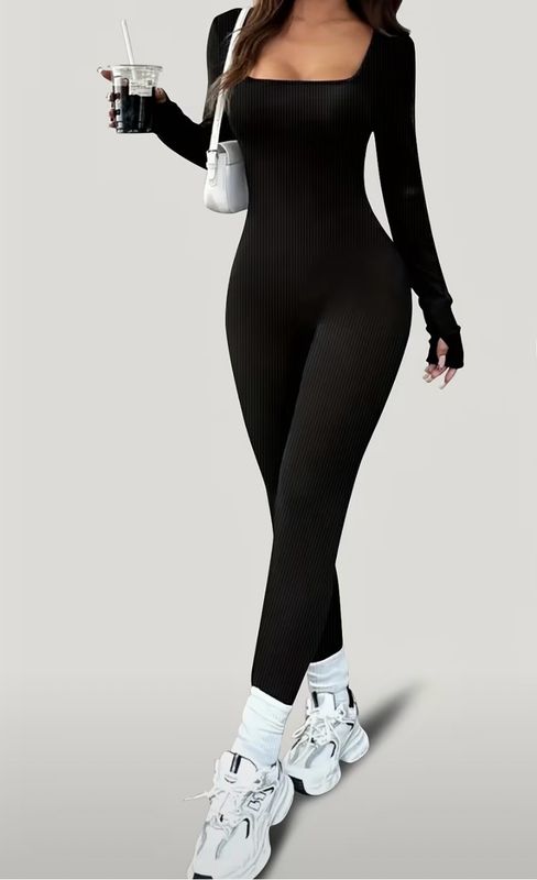 Solid Ribbed Jumpsuit