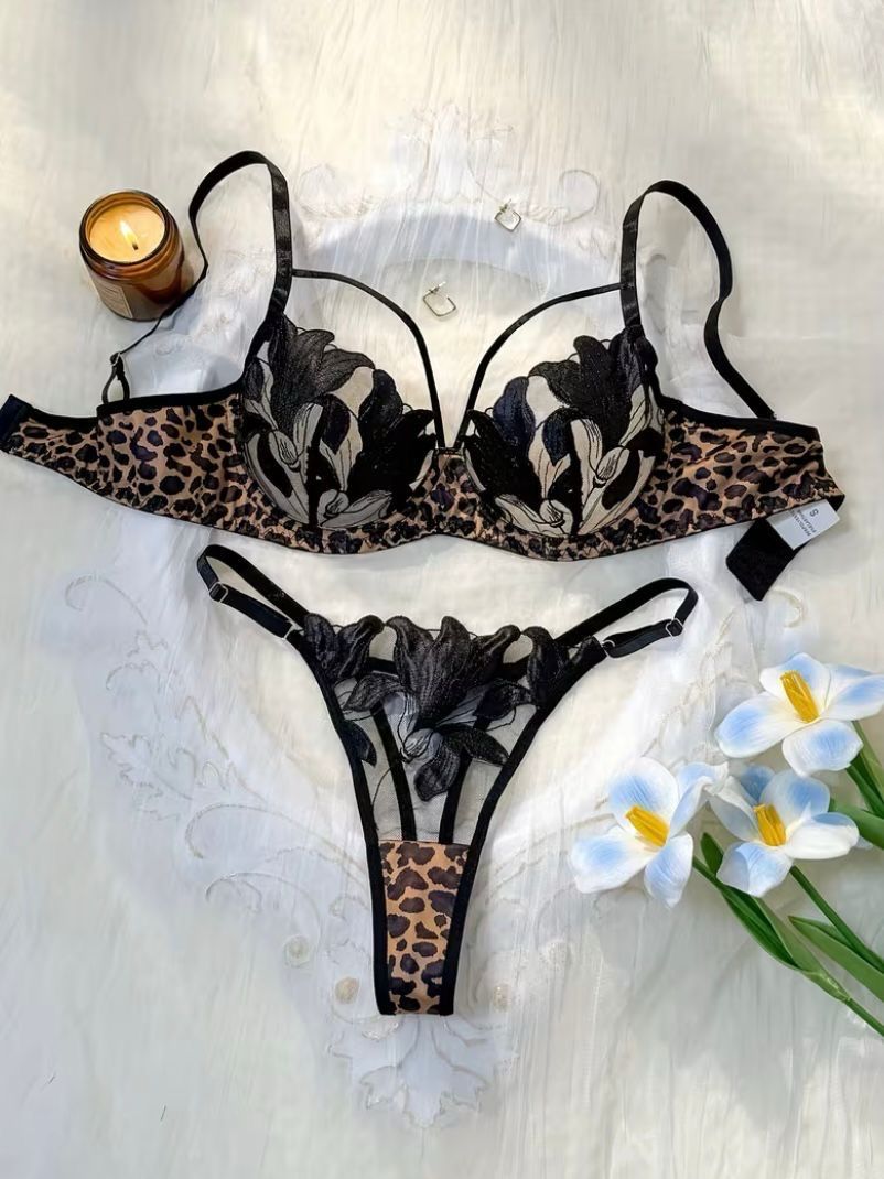 Leopard Print Lingerie Set