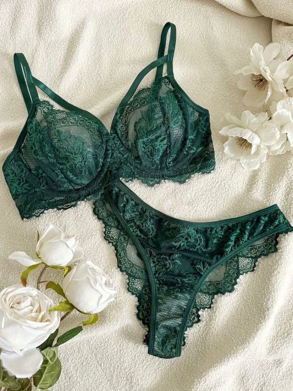 Dark Green Eyelash Set