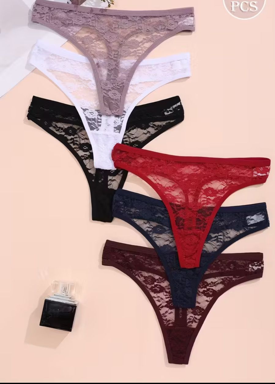 3pcs Lace Thongs