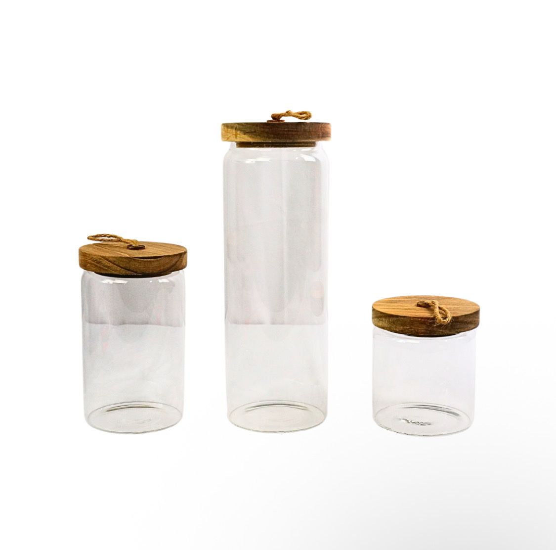 Danny Home Wood Cover Glass Storage Set