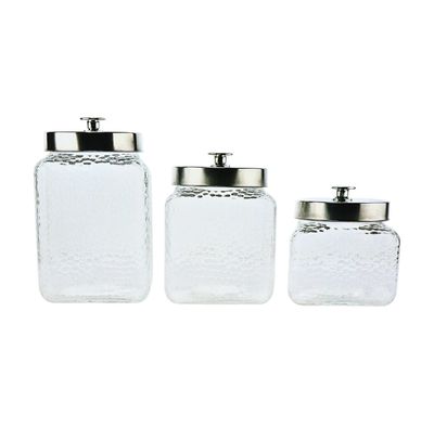 DANNY HOME GLASS STORAGE JAR SET #SD-016 (3PC)