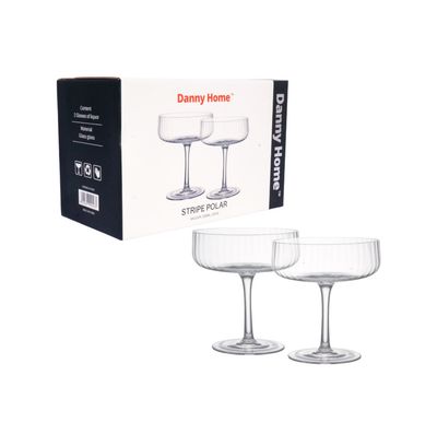 DH 220ML 2 PC CRYSTAL GIN SAUCER GLASS SET
