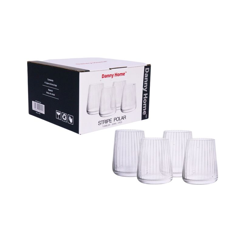 DH 320ML 4PC CRYSTAL COCKTAIL TUMBLER GLASS SET