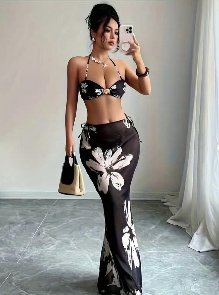 Floral Goddess 3pc Swimsuit