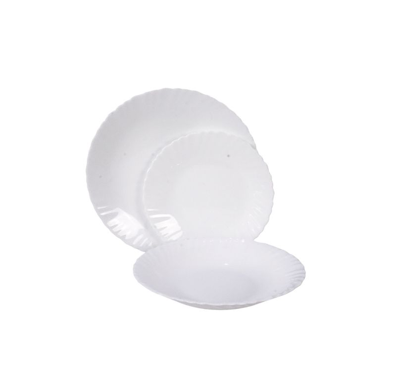 18 PC OPAL CERAMIC PLATE SET #LXP18W