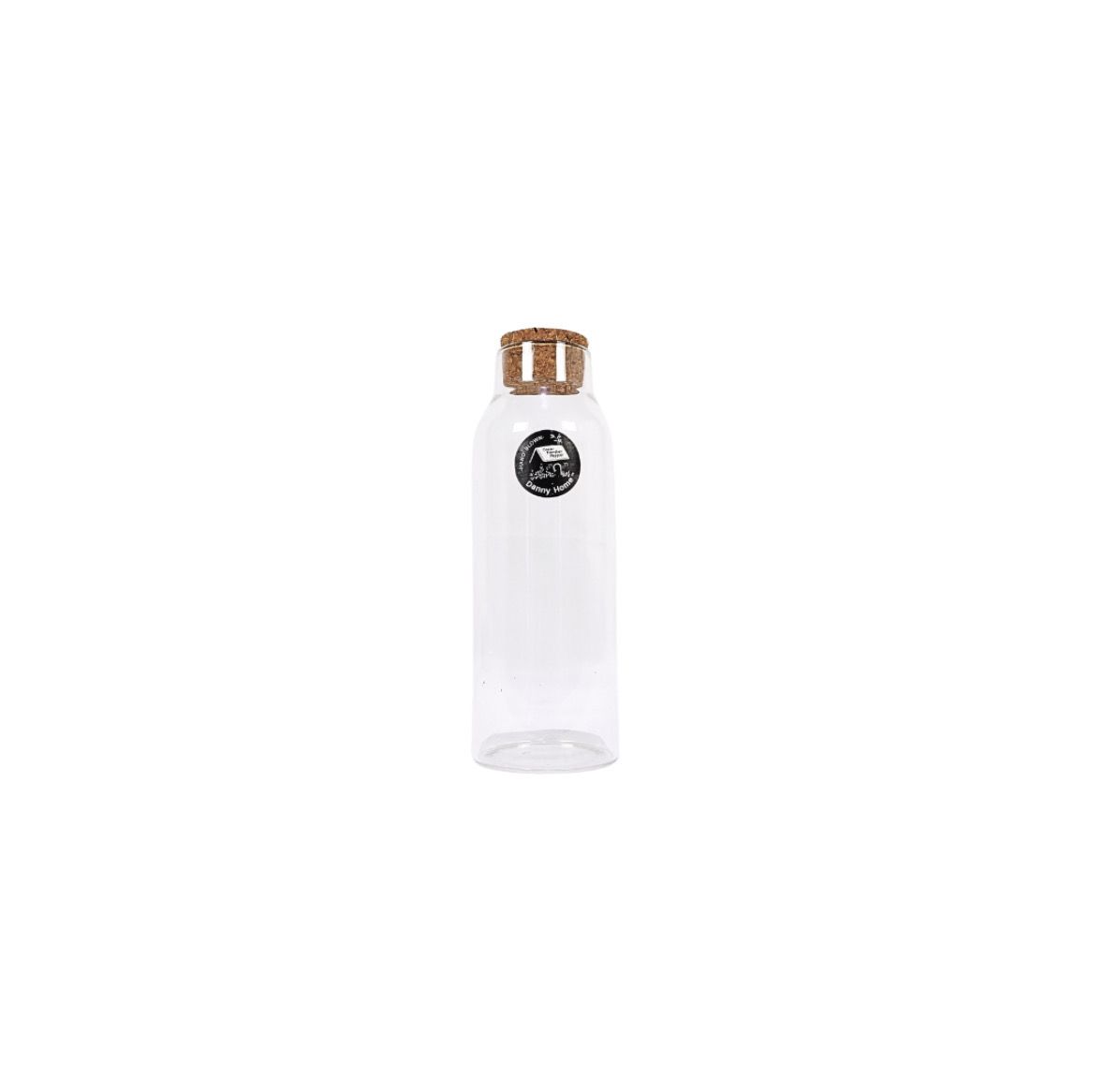 DH 10″, 1200ML GLASS STORAGE BOTTLE W/CORK LID