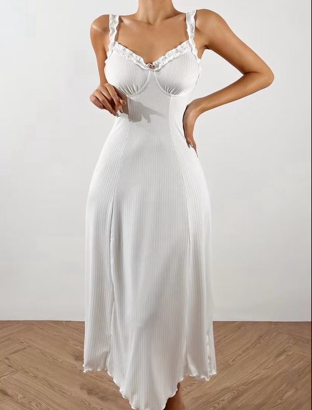 Jacquard Ruffle Trim Nightgown