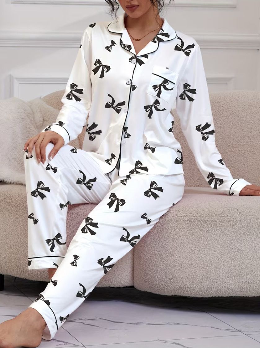 Bow Print Pajamas Set