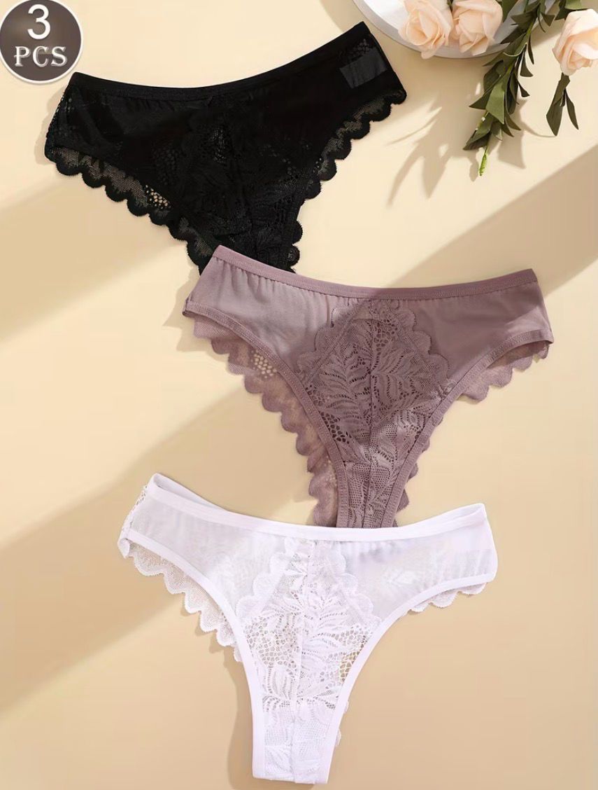 Low-Rise Lace Wave-Edge Underwear