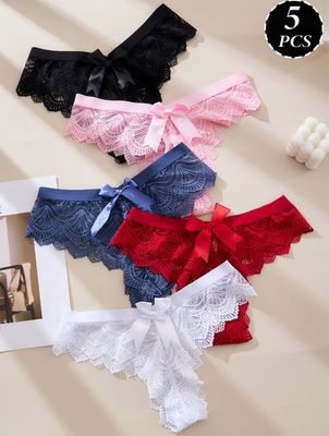 5pcs Cute Charming Sexy Bow Underwear