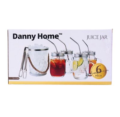 DANNY HOME ICE BUCKET &amp; MASON JAR MUG SET (6PC)