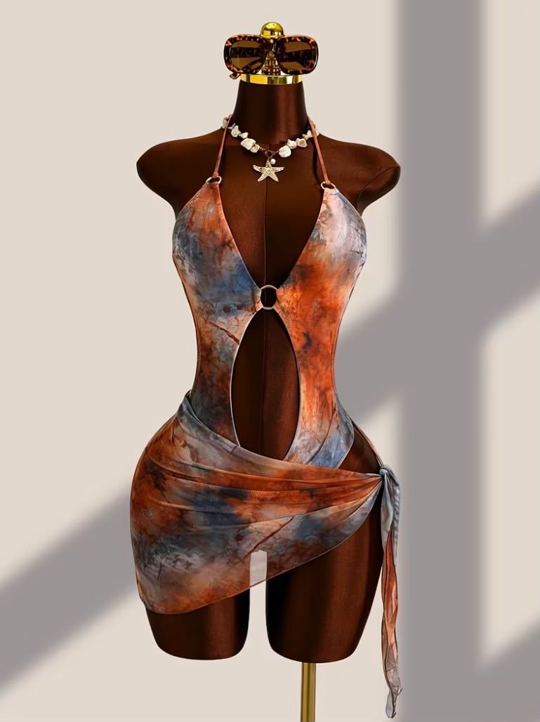 1pc Tie Dye Swimwear