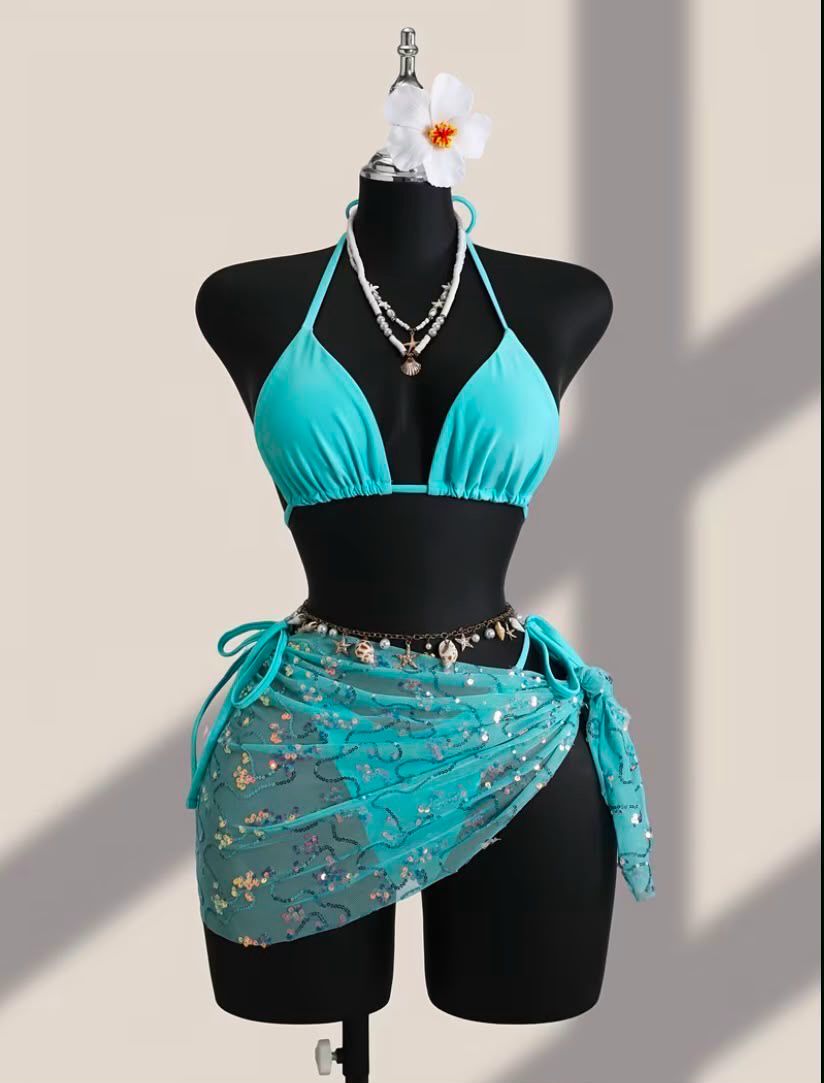 3pcs Sequin Swimwear