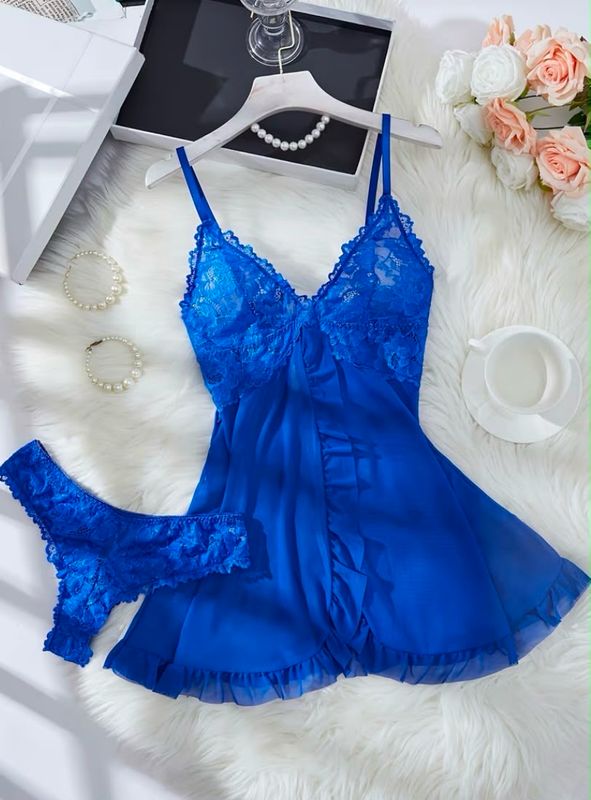 Royal Blue Lace Set