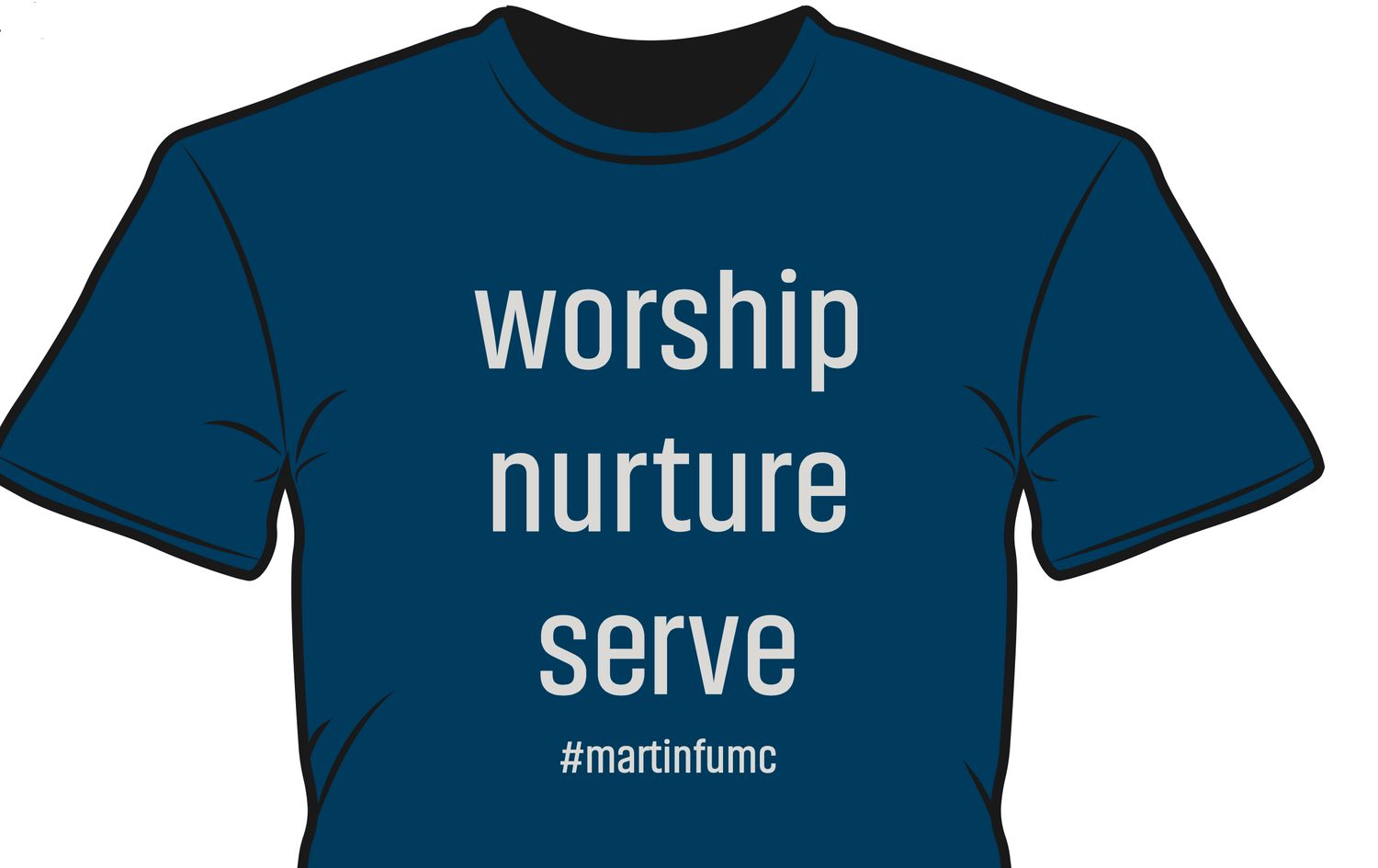 NAVY Tee w/ Light Grey Print