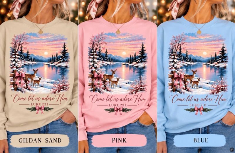Deer Scene CREW SWEATSHIRT