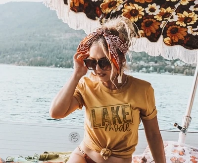 Lake Mode boating diva T-shirt Mustard Color