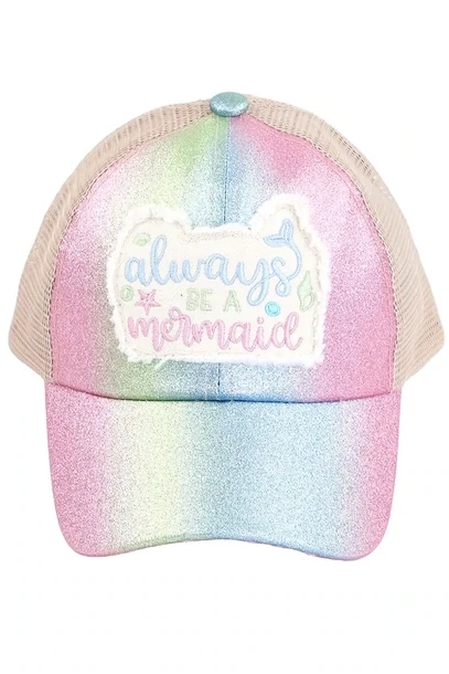 C.C Kids Always Be A Mermaid Patch Pony Cap