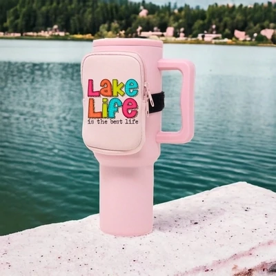Neoprene Tumbler Bag | Lake Life Is the Best Life