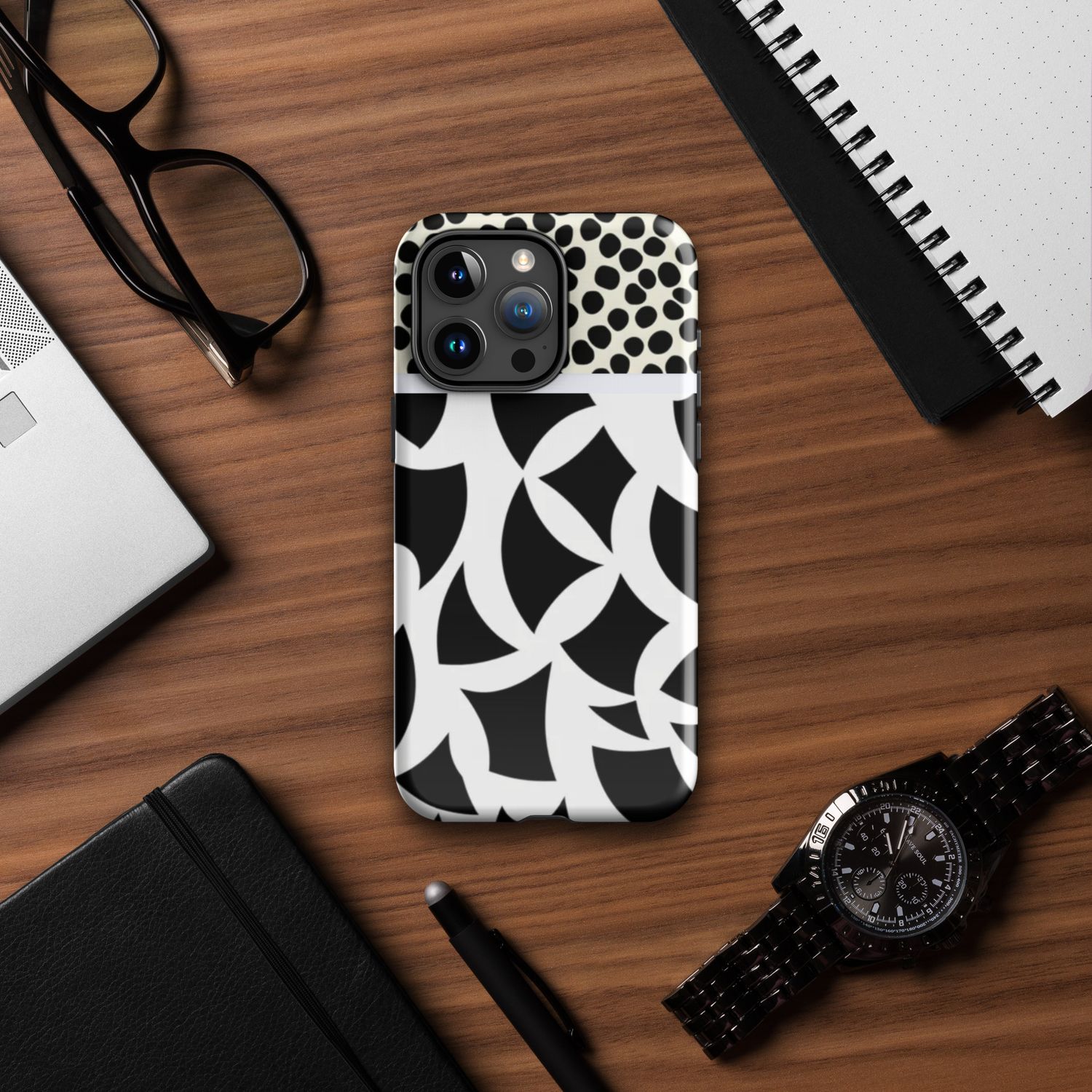 Tough Case for iPhone® - Black and White Print