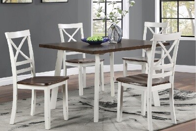 IVY LANE DINING TABLE W/4 SIDE CHAIRS, BUTTERMILK