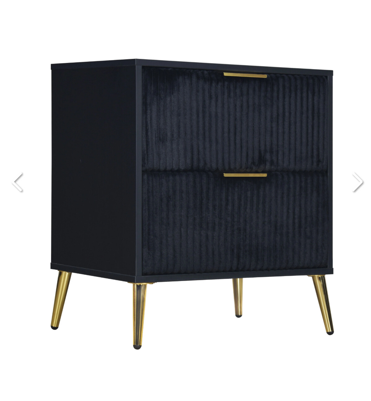 Kailani Black Velvet Nightstand Store SOSS Furniture