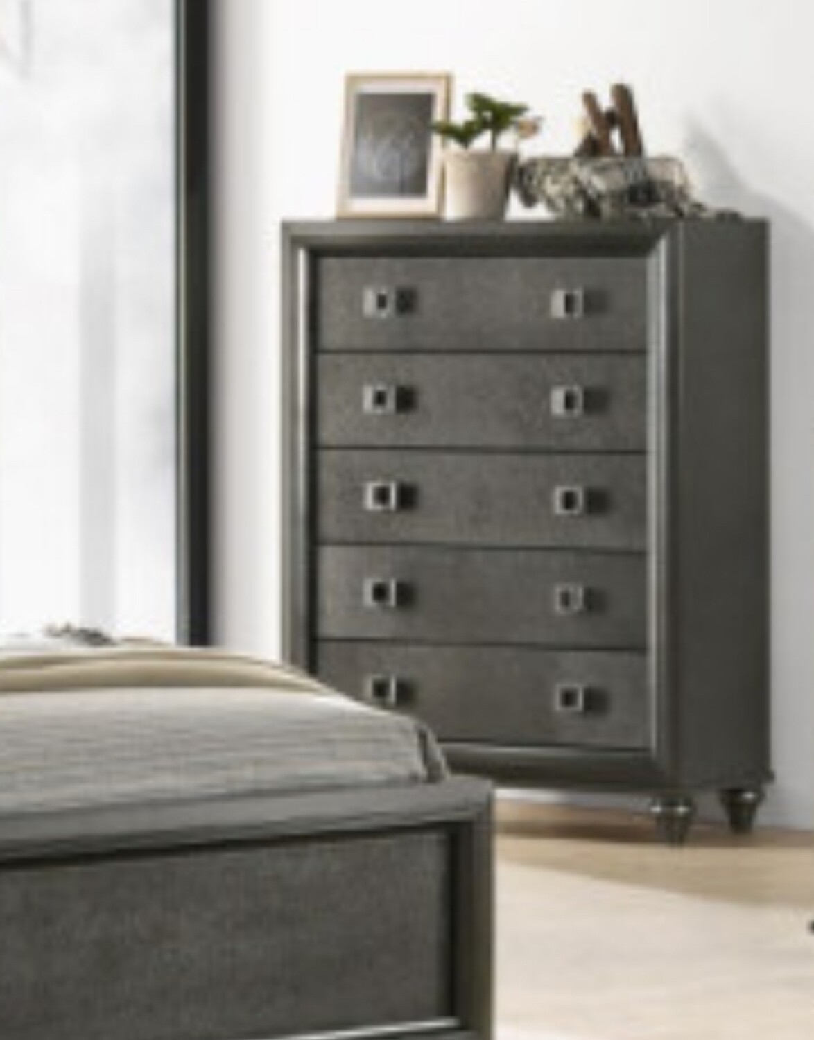 DINO 5-DRAWER CHEST, GREY