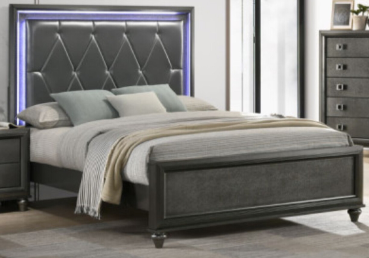 DINO QUEEN Uphostered Headboard/Footboard/Rails Panel Bedframe