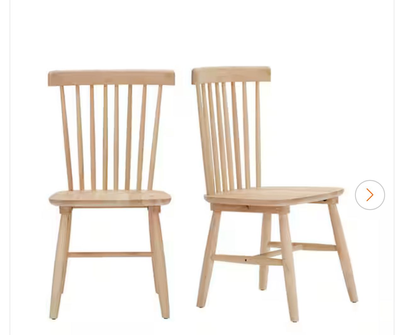 Windsor Unfinished Natural Pine Wood Dining Chairs (Set of 2)