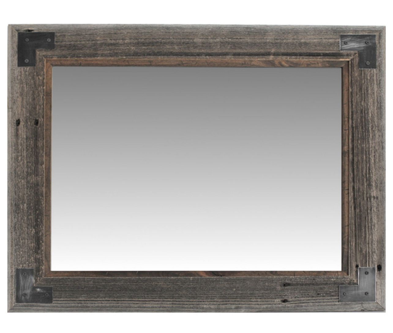 Rustic Grey Bathroom Mirror, Modern Farmhouse Mirror, Ranch Hand Mirror, 26” X40”