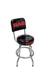 Garage/Shop/Mancave Counter-Stool with 360-Degree Swivel & Backrest , Chrome Legs